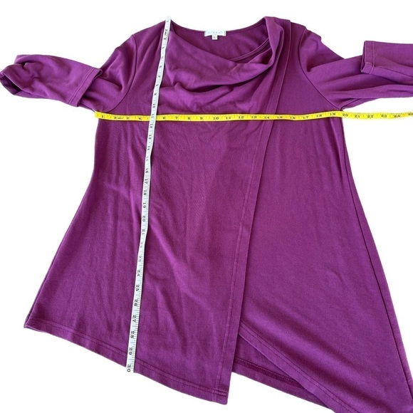Kleen Lagenlook Asymmetrical Wrap Long Sleeve Tunic Fuchsia Minimalist Large GUC - Picture 8 of 11